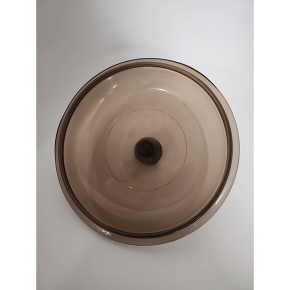 Pyrex Corning Ware Visions V-1.5-C Brown Amber Glass 7" Replacement Lid Round - Picture 4 of 5